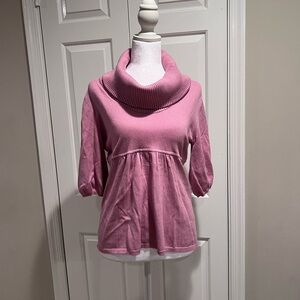 LOFT Women's Sweater in Soft Pink Cowl Neck
